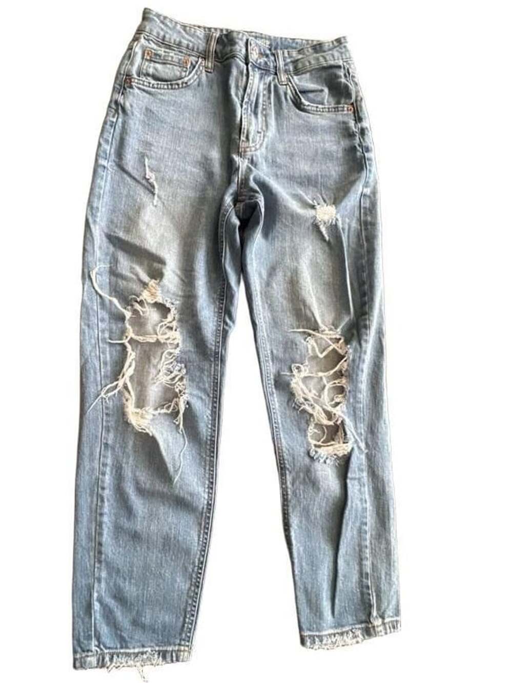 Wild Fable High Rise Mom Jean Distressed Light Wash Size 2